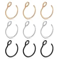 D.Bella Fake Nose Ring Hoop Fake Septum Fake Nose Ring Stud Faux Fake Nose Ring Piercing Nose Cuffs for Non Pierced Nose Magnetic Nose Ring Jewelry for Women Men