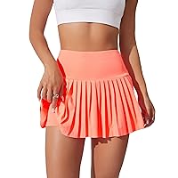 Milumia Women's Pleated Mini Tennis Skirt with Built-in Shorts High Waist Golf Badminton Athletic Skort with Pocket