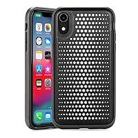 Rocstor Premium Shadow Collection Case for iPhone XR – Modern Style Pattern – Black/Grey Color - Military Standard 810G Tested