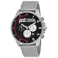 Just Cavalli Men's Quartz Watch with Stainless Steel Strap, Silver, 5 (Model: JC1G063M0265), Metallic