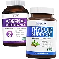 Bundle of Thyroid Support & Adrenal Support - Complete Balance Bundle Thyroid Support with Iodine Improve Your Energy and Adrenal Support & Cortisol Manager (Non-GMO) Powerful Adrenal Health Support