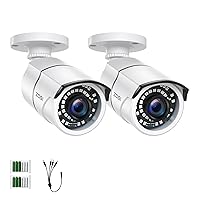 ZOSI 2Pack 1080p Security Camera Outdoor (Hybrid 4-in-1 HD-CVI/TVI/AHD/960H Analog CVBS),36PCS LEDs,120ft IR Night Vision,105° View Angle Surveillance CCTV Bullet Camera