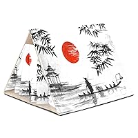 Guinea Pig Hideout Cozy Hamster House Cave for Bunny Chinchilla Hedgehog Small Animal Aesthetic Japanese Traditional Boat Sun Painting