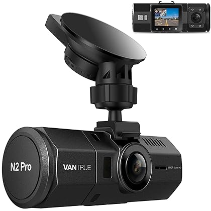 Vantrue N2 Pro Uber Dual Dash Cam Infrared Night Vision, Dual Channel 1080P Front and Inside Dash Cam, 2.5K Single Front Car Accident Dash Camera, 24hr Motion Sensor Parking Mode, Support 256GB max