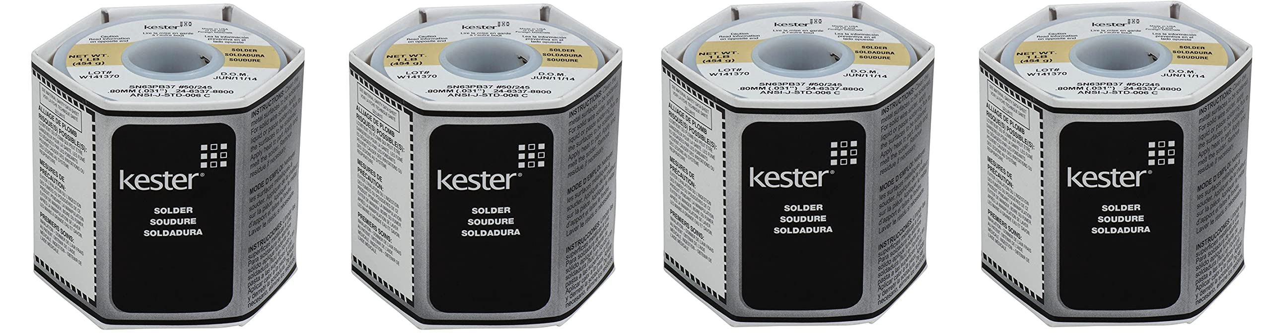Kester 24-6337-8800 50 Activated Rosin Cored Wire Solder Roll, 245 No-Clean, 63/37 Alloy, 0.031" Diameter (1, F?ur ???k)