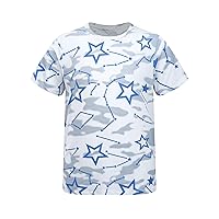 Kids Boys Girls Star Print T-Shirt Quick Dry Tee Shirt School P.E. Gym Sports Fitness Running Performance Top