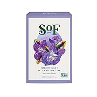 South Of France Natural Body Care Triple Milled Large 6OZ Bar Soap (Violet Bouquet, 1 Bar)