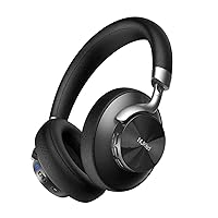 Bluetooth Headphones Over Ear, 50H Playtime Wireless Active Noise Cancelling Headphones with Built-in Mic, HiFi Stereo Sound with 4 EQ Music Modes, Support Voice Assistant - Black