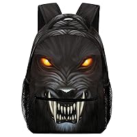 Angry Werewolf Face Unisex Laptop Backpack Lightweight Shoulder Bag Travel Daypack
