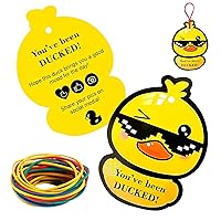 30 Rubber Duck Tags You've Been Ducked Cards with 30 Different Colored Rubber Bands,Cruise Duck Tags Measures 2.8 x 2inch