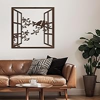 SIGNLEADER Metal Wall Art Decor Bird Silhouette on Branch Modern Abstract Wall Sculpture Hangings Home Decoration for Living Room, Bedroom, Bathroom, Kitchen, Outdoor - 18