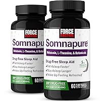 FORCE FACTOR Somnapure Softgels 2-Pack Sleep Aid to Fall Asleep Faster, Stay Asleep Longer, Wake Up Refreshed, Sleep Aid for Adults with Melatonin, Ashwagandha, Valerian Root, 120 Softgels