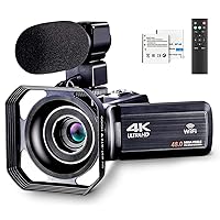 4k Video Camera Camcorder for YouTube Ultra HD 4K 48MP Vlogging Camera with Microphone & Remote Control WiFi Digital Camera 3.0