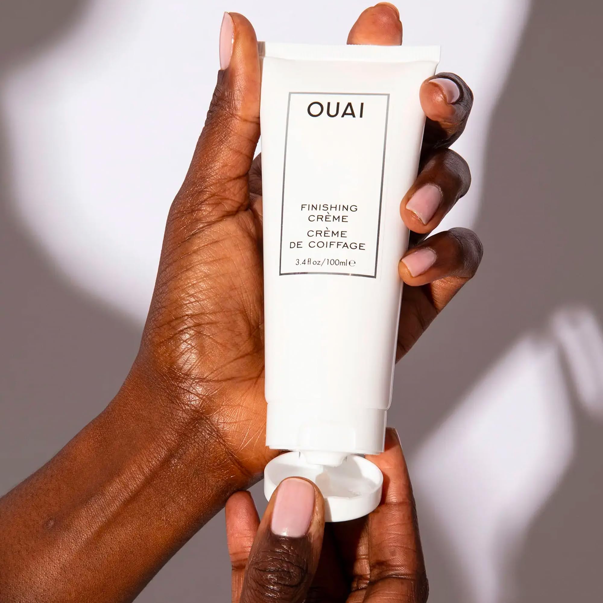 OUAI Finishing Creme - Lightweight Hydrating Cream - Protects from Heat Styling, Smooths Dry, Split Ends, Tames Frizz & Adds Shine and Body - Free of Parabens and Phthalates - 3.4 fl oz