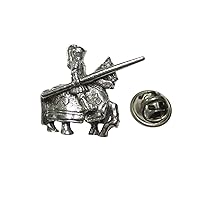 Silver Toned Jousting Knight Lapel Pin