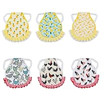 6pcs Hen Saddle Apron，Waterproof Chicken Saddle Hen Apron with Elastic Chicken Jacket Straps Hen Apron Poultry Protector Wing Back Protector Print Feather Protective Jacket(A)