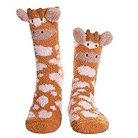 Fuzzy Socks For Women Fluffy Slipper Socks Winter Warm Cozy Plush Microfiber Home Animal Sleeping Socks