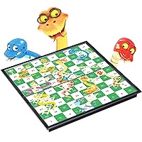 Magnetic Snakes and Ladders Board Game Set,Folding Travel Board Game, 9.75 Inch Portable Game Set