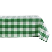 DII Buffalo Check Collection, Classic Farmhouse Tablecloth, Tablecloth, 60x120, Green & White