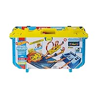 Hot Wheels Track Builder Unlimited Rapid Launch Builder Box, All-in-One Building & Stunting Kit with Track Pieces & Accessories & Storage Container, Gift for Kids 6 Years & Up