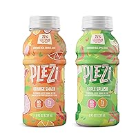 PLEZi Flavored Kids Juice Drink - Orange Smash & Apple Splash Fruit Juice Drink Blend - No Added Sugar, 2g Fiber - Tasty Refreshing Juices for Kids - 8 fl oz (2 Packs of 12)