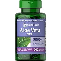 Aloe Vera Extract 25mg (5000mg equivalent) Softgels, 200 Count (Packaging may vary)