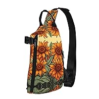 Sunflower Beauty Print Lightweight Adjustable Crossbody Backpack Daypack For Men,Women Sling Bag