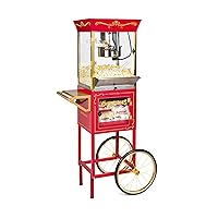 Nostalgia Popcorn Maker Machine - Professional Cart With 10 Oz Kettle Makes Up to 40 Cups - Vintage Popcorn Machine Movie Theater Style - Red