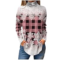 Women's Christmas Tops Tee Shirts Fall Casual Long Sleeve Shirts Printed Top Party Pullover, S-3XL
