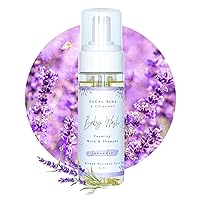 2-in-1 Organic Foaming Shampoo & Body Wash - Gentle Botanical Baby Wash and Shampoo for Sensitive Skin Bath - Nourishing Soothing Castile Soap - Newborn Baby - Lavender, 6oz