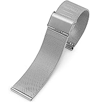 Stainless Steel Watch Band 8/10/12/13/14/15/16/17/18/19/20/21/22/23/24mm Silver Mesh Watchband 304 Stainless Steel Strap (Color : Silver, Size : 23mm)