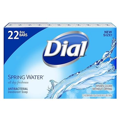 Dial Antibacterial Bar Soap, Spring Water, 30 Count