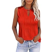 Zeagoo Tops for Women Trendy 2024 Tank Tops Keyhole Neck Sleeveless Blouses Summer Business Casual Basic Shirts