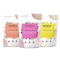 Waka Quality Instant Tea — Unsweetened 3 Bag Tea Combo — 100% Tea Leaves — Raspberry Flavored, Peach Flavored, Lemon Flavored, 4.5 oz Per Bag