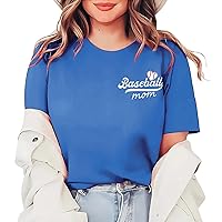 Cute Baseball Shirt Women Baseball Tee Shirts Sports Softball Short Sleeve Crew Neck Casual Summer Graphic Tee Shirts Top