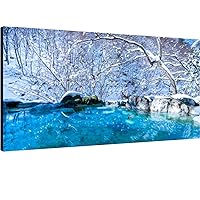 Canvas Wall Art for Living Room Bedroom Japanese Hot Springs Onsen Natural Bath The mountain is covered a lot Big Large Wall Art Decor Framed Painting Wall Pictures Prints Artwork Office
