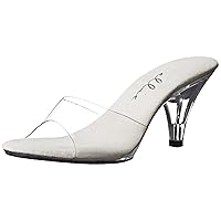 Ellie Shoes Women's 305-Vanity Stage Heels - Peep-Toe 3 Inch Mule, Clear, Size