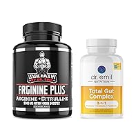 Dr. Emil's Health Bundle - ARGININE PLUS & Total Gut Complex - High Dose NO Booster Tablets & Gut Health Nutritional Supplement for Vascularity, Heart Health, and Digestive Wellness (Arginine AAKG, Ci