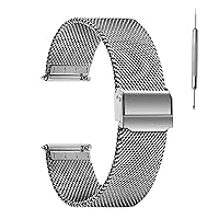 Pure Titanium Watch Band Men Women Quick Release Mesh Watches Strap Soft Lightweight Skin-Friendly Wristwatch Vented Titanium Metal Bracelet Compatible for Apple Junghans 19mm 20mm 21mm 22mm