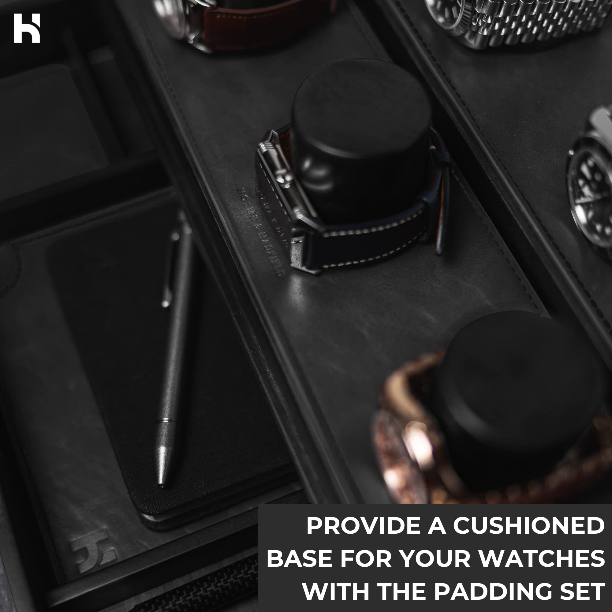 Watch Display Case with Vegan Leather Padding for Enhanced Protection - Sleek Black Wood Watch Holder to Show Off Watches - Watch Box for Men - Watch Display Case for Men - Mens Watch Case