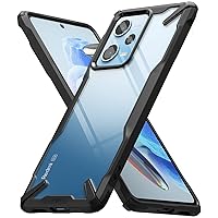 Ringke Fusion-X [Anti-Scratch Dual Coating] Compatible with Redmi Note 12 Pro Case and Xiaomi Poco X5 Pro 5G Case, Augmented Bumper Clear Hard Back Shockproof Advanced Protective Cover - Black