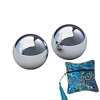Chinese Solid Iron Baoding Ball Heavy No Chiming Stainless Steel Chrome Color Health Exercise Balls for Big Hand Therapy Stress Relief No sound