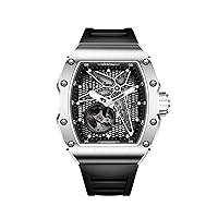 Reef Series Automatic Mechanical Watch for Men Stainless Steel Sapphire Crystal Glass Fashion with Silicone Strap Wrist Accessories for Men