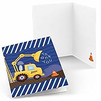 Big Dot of Happiness Construction Truck - Baby Shower or Birthday Party Thank You Cards (8 count)
