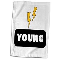 3dRose Image of a Lightning with Text of Young - Towels (twl-377441-1)