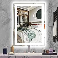 20 x 30 Inch Bathroom Vanity Mirror with Lights 3 Color Front Light up Mirror for Bathroom Wall LED Mirror Touch Control Lighted Mirror Anti-Fog Dimmable 30 Inch Rectangle Bathroom Smart Mirror