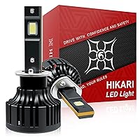 Hikari 2023 20000LM H1 LED Bulbs, 45W Upgraded Core-12 LED, High Lumens LED Kit, 6000k Cool White, IP68 Waterproof, Halogen Upgrade Replacement, Foglight