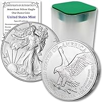 2024 - Lot of (10) 1 oz American Eagle Silver Bullion Coins Brilliant Uncirculated in Original United States Tube and Certificates of Authenticity $1 Seller BU