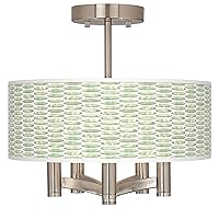 Oval Tempo Ava 5-Light Nickel Ceiling Light with Print Shade