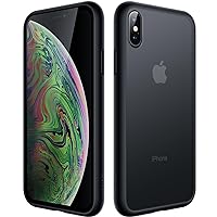 JETech Matte Case for iPhone Xs and iPhone X 5.8-Inch, Shockproof Military Grade Drop Protection, Frosted Translucent Back Phone Cover, Anti-Fingerprint (Black)